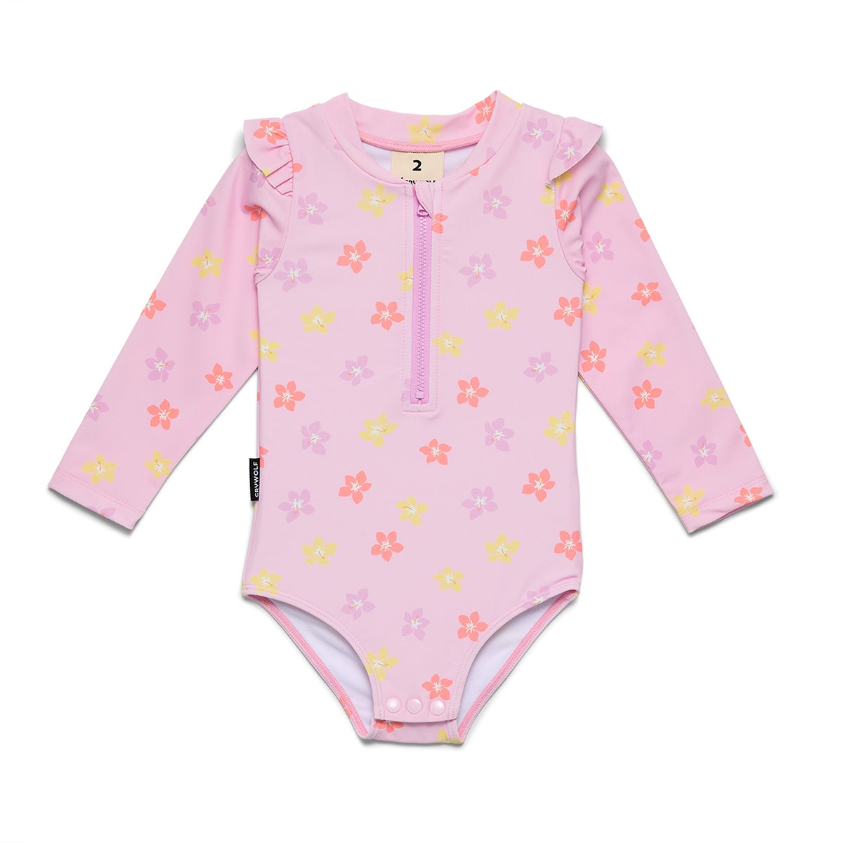 Baby Long Sleeve Swimsuit - Hibiscus Bloom | CRYWOLF