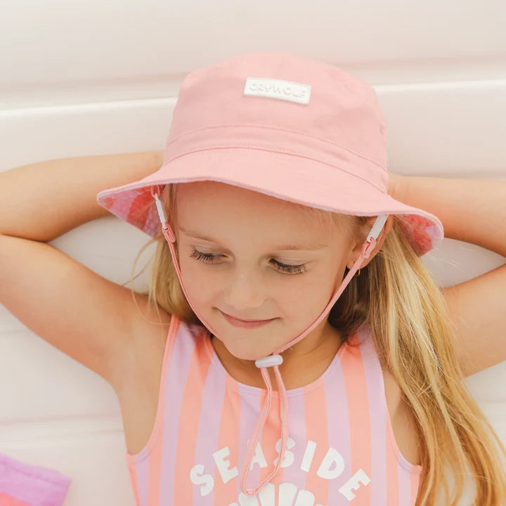 Reversible Bucket Hat - Flamingo Stripe | CRYWOLF