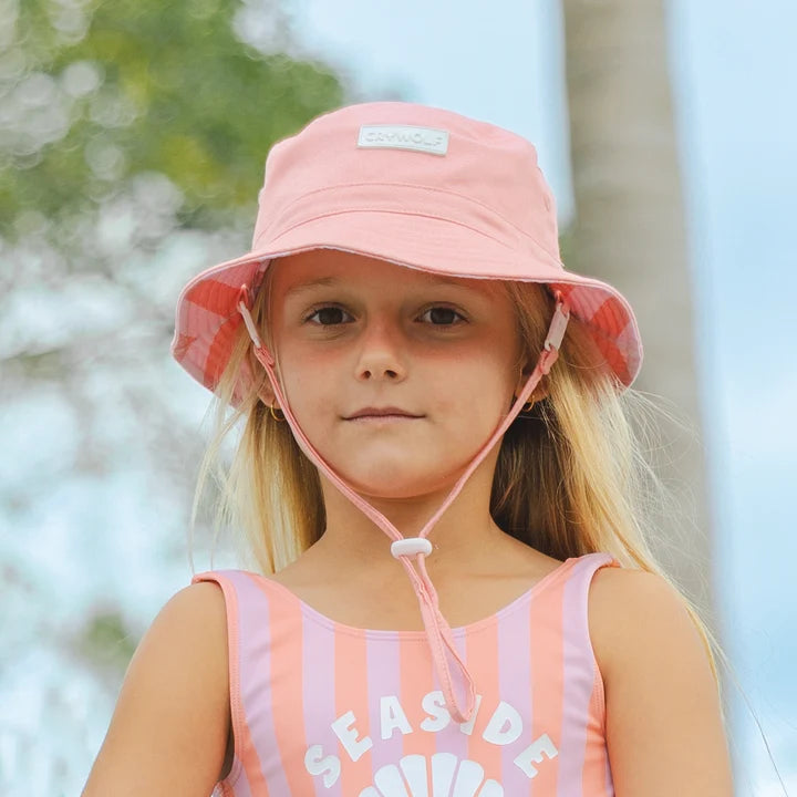 Reversible Bucket Hat - Flamingo Stripe | CRYWOLF