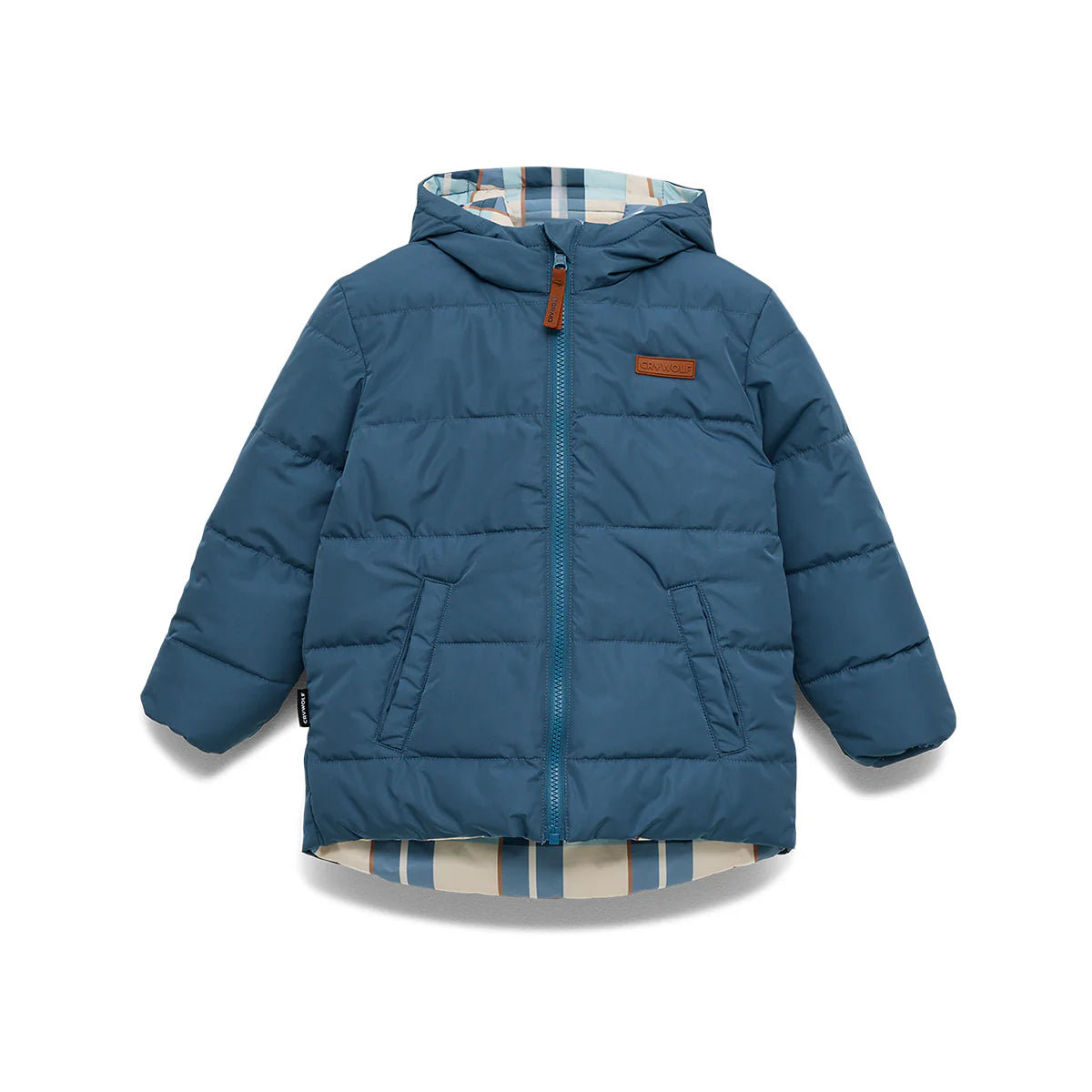 Reversible Eco-Puffer - Blue Plaid | Crywolf