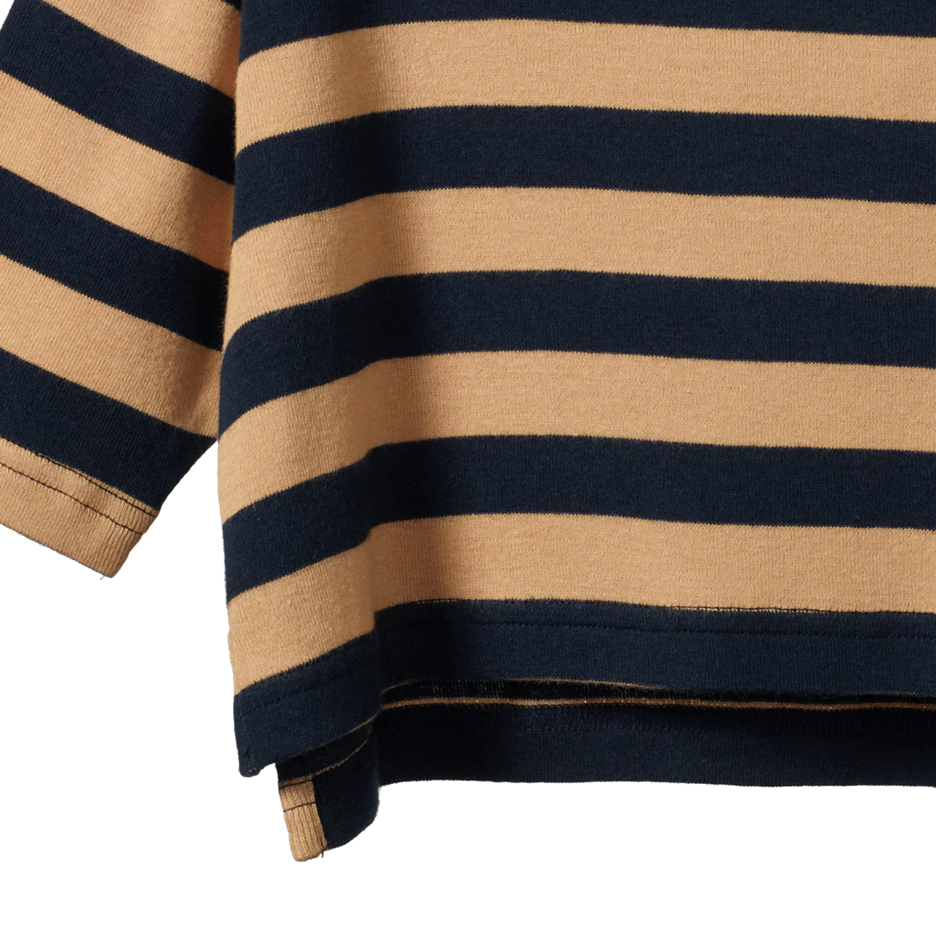 Turtle Neck - Navy/Caramel Stripe | Nature Baby