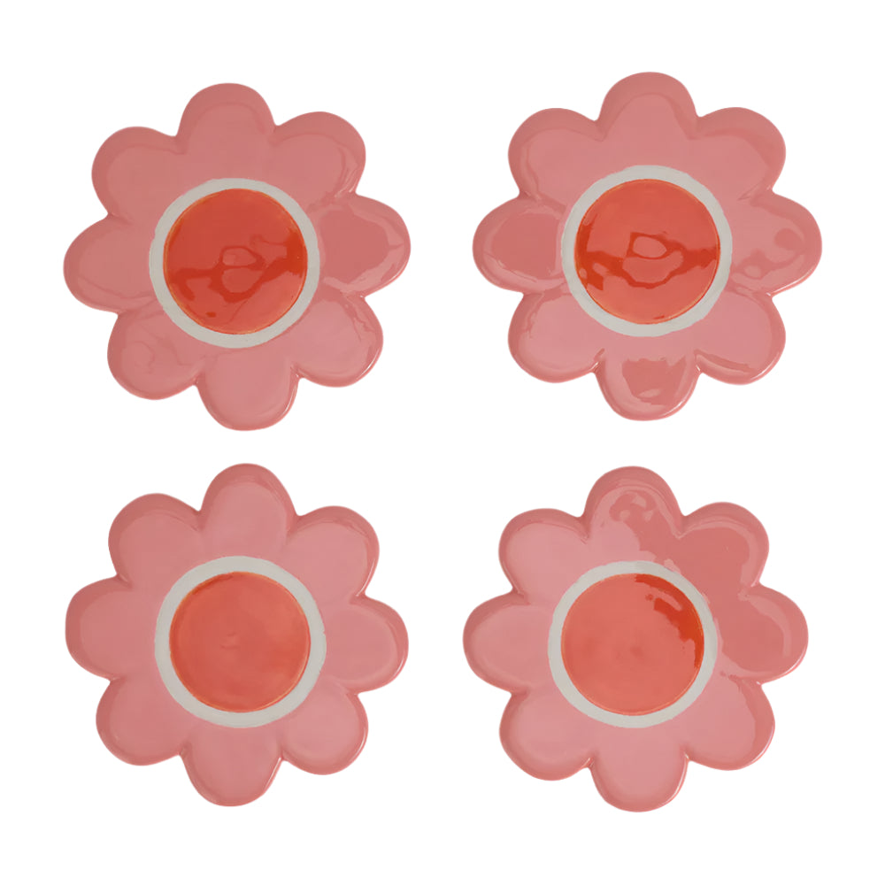 Ceramic Coasters 4 Pc - Flower | Annabel Trends