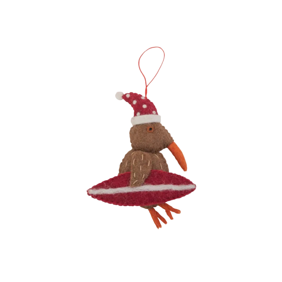 Kiwi with Surfboard - Red | Pashom