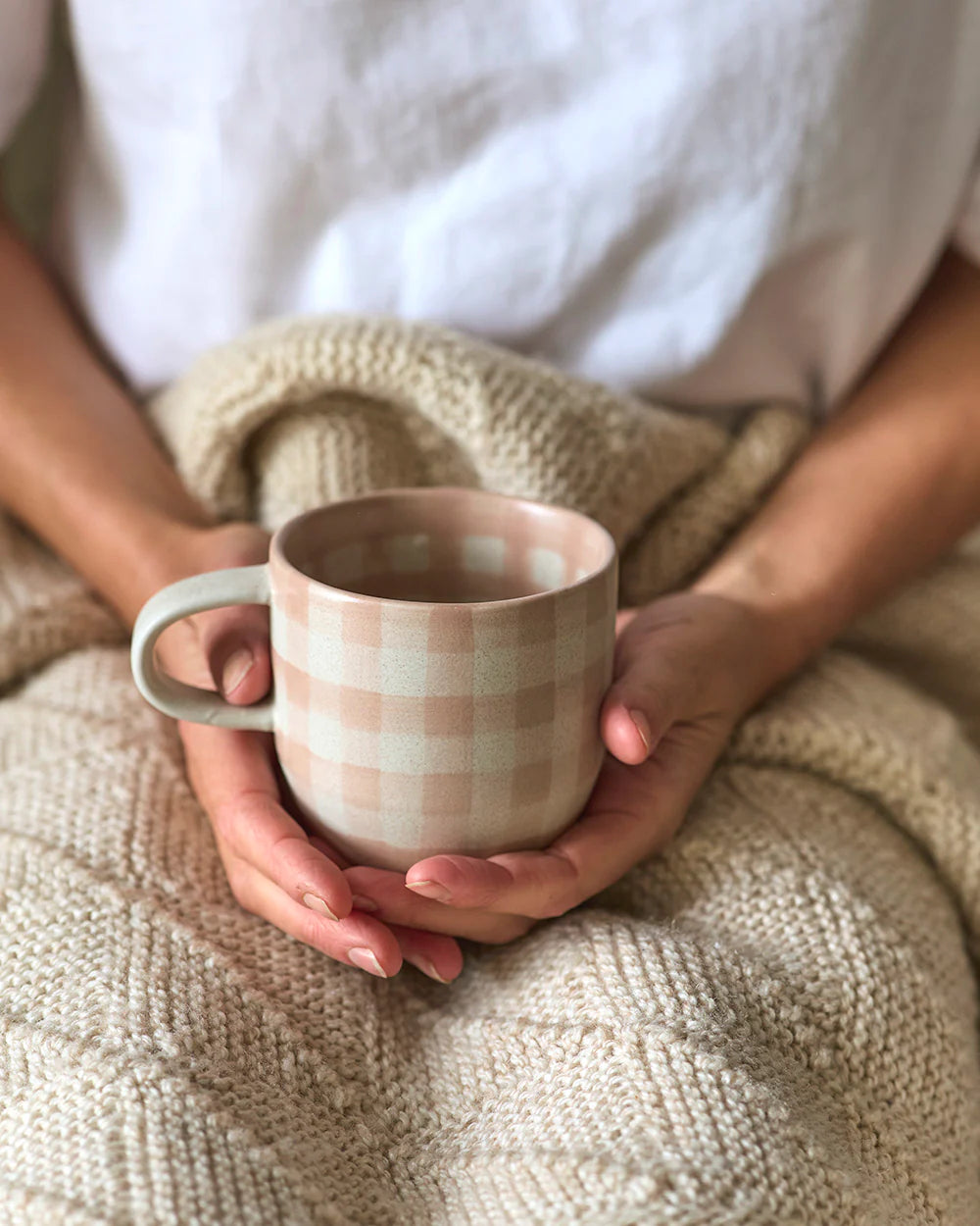 Soft Terracotta Check Mug / Cat's Pyjamas | Robert Gordon