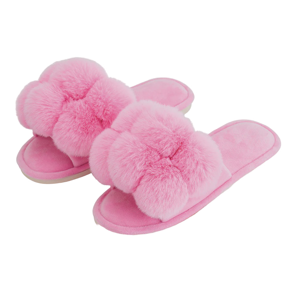 COSY LUXE Slippers Pom Pom - Candy | Annabel Trends