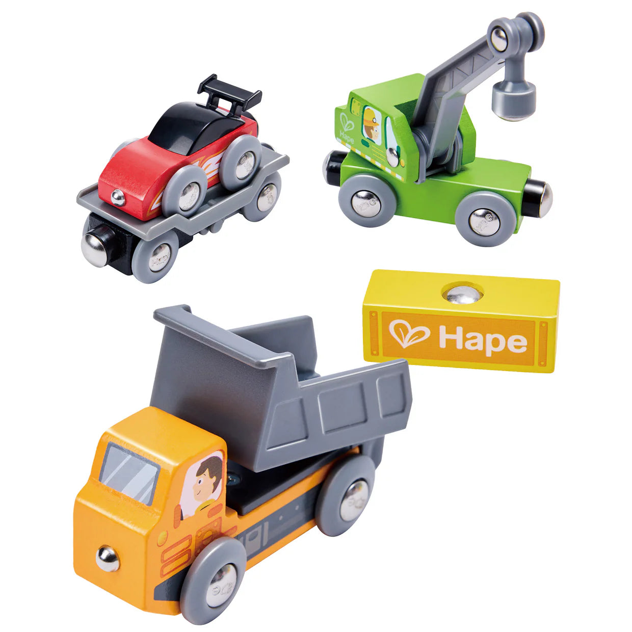 Play Essentials Colourful Construction Vehicles Fleet | Hape