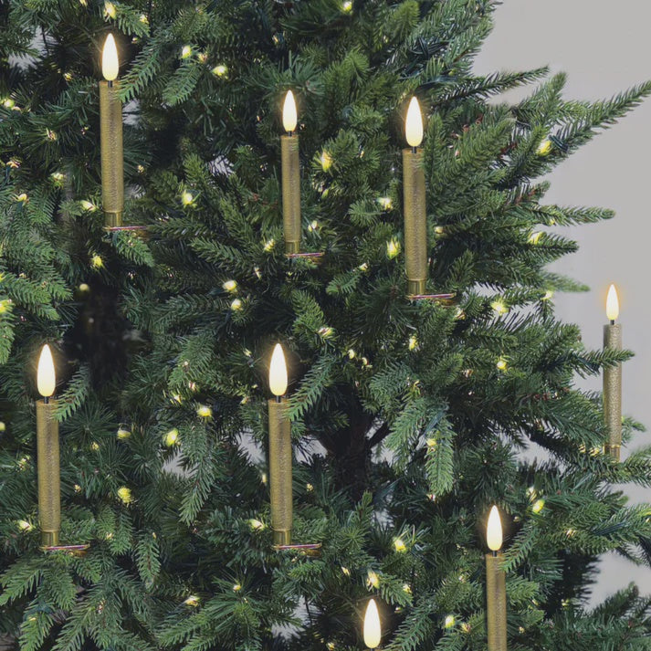 Gold Deluxe 10pcs Christmas Tree Candle Set | Stellar Haus