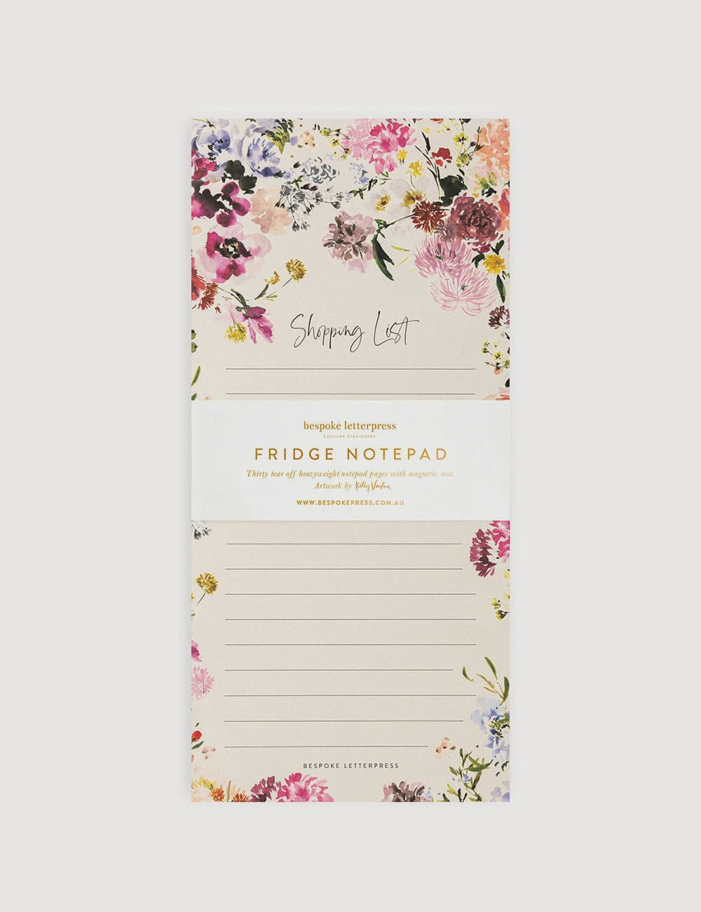 Wildflowers Shopping List DL Notepad | Bespoke Letterpress