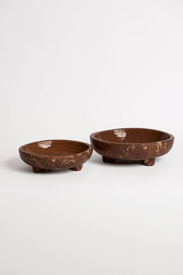 Harvenwood Footed Bowl - Large - Sand/Brown | Ned Collections