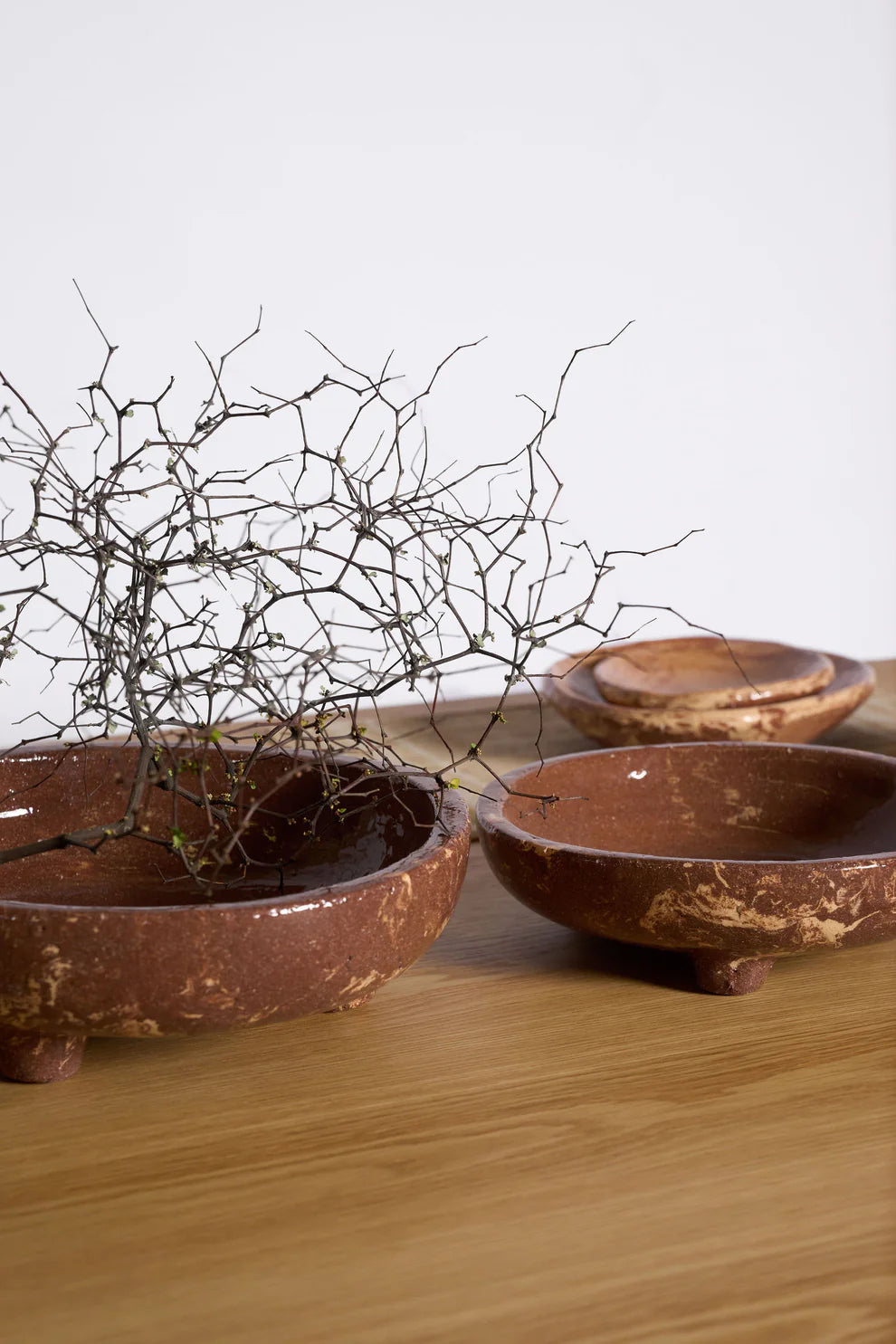 Harvenwood Footed Bowl - Small - Sand/Brown | Ned Collections