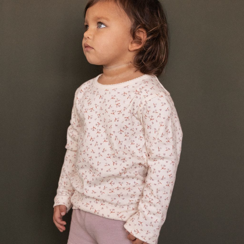 LONG SLEEVE CLOUD TEE - Dandelion Print | Nature Baby