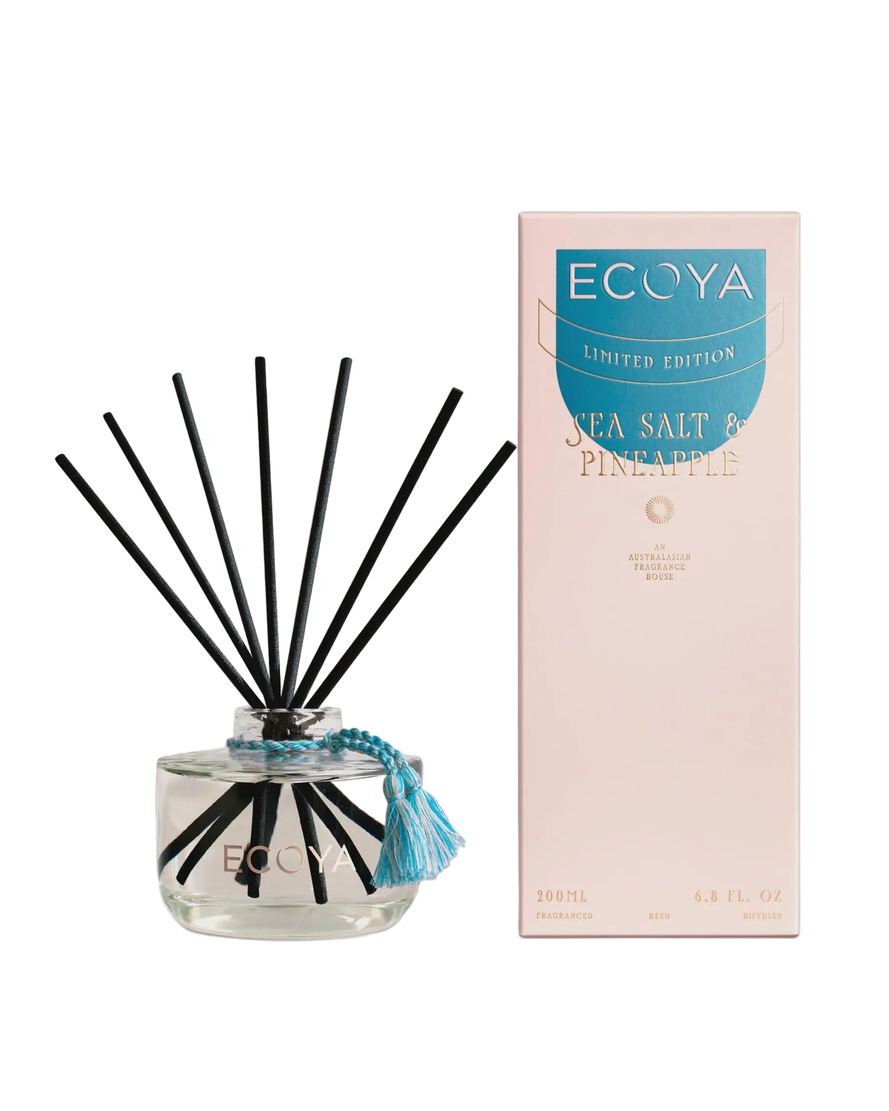 High Summer 2026 - 200ml Reed Diffuser - Sea  Salt & Pineapple | Ecoya