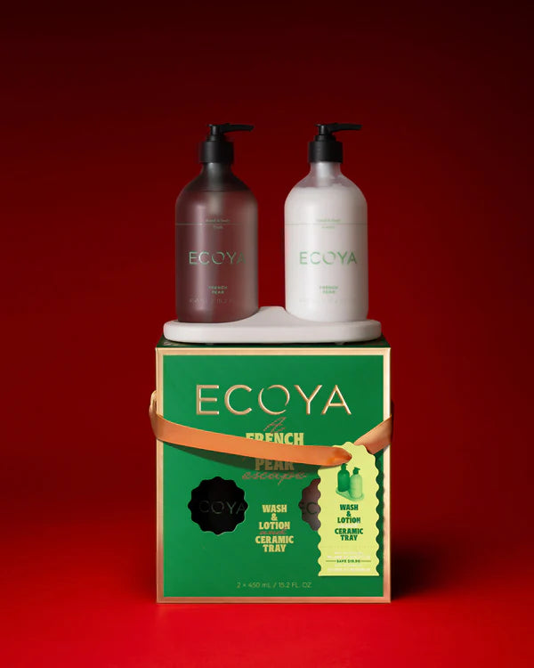 French Pear Bathroom Gift Set Holiday Collection | Ecoya