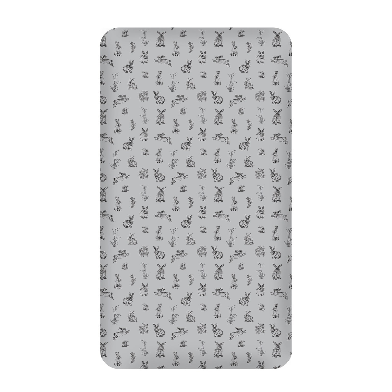 Fitted Cot Sheet - Grey Burrowers | Burrow & Be