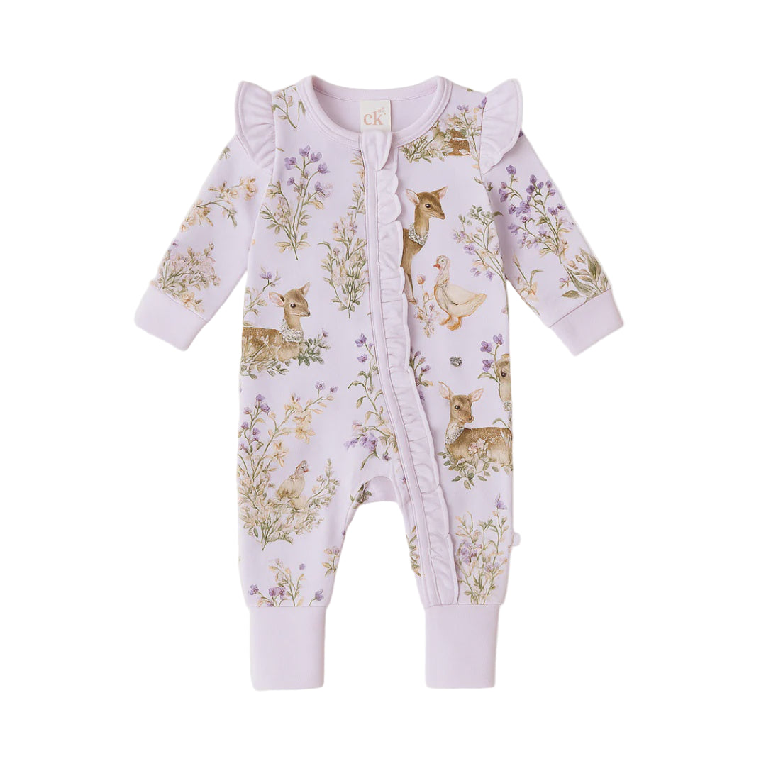 Bamboo Zipsuit - Enchanted Gardens | Confetti Kidz