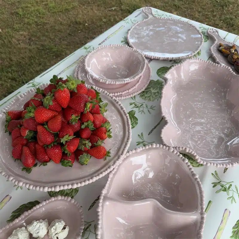 Melamine Pearl Platter Handle Round - French Pink | Le Forge