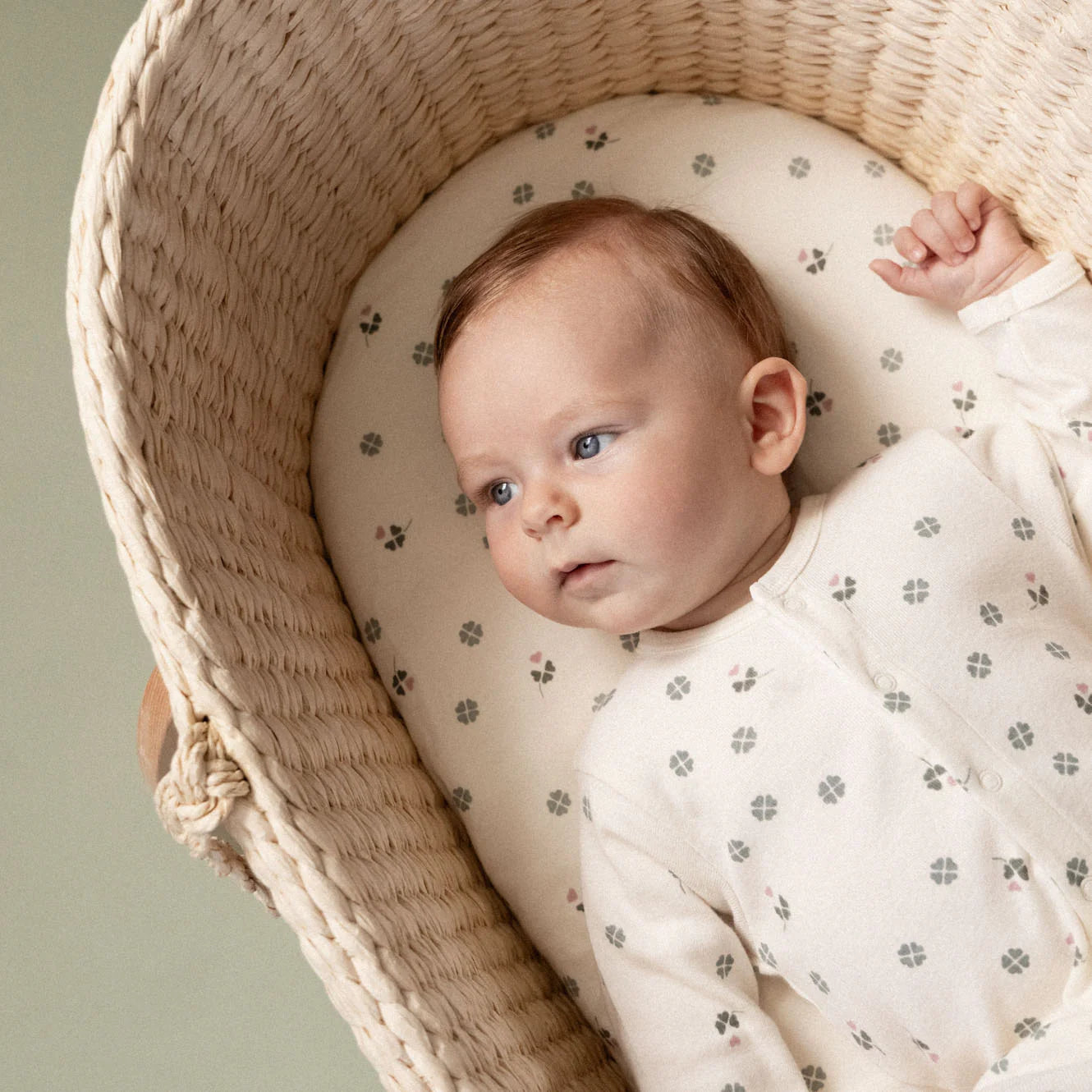 FITTED SHEET JERSEY - Lucky Print - Bassinet | Nature Baby