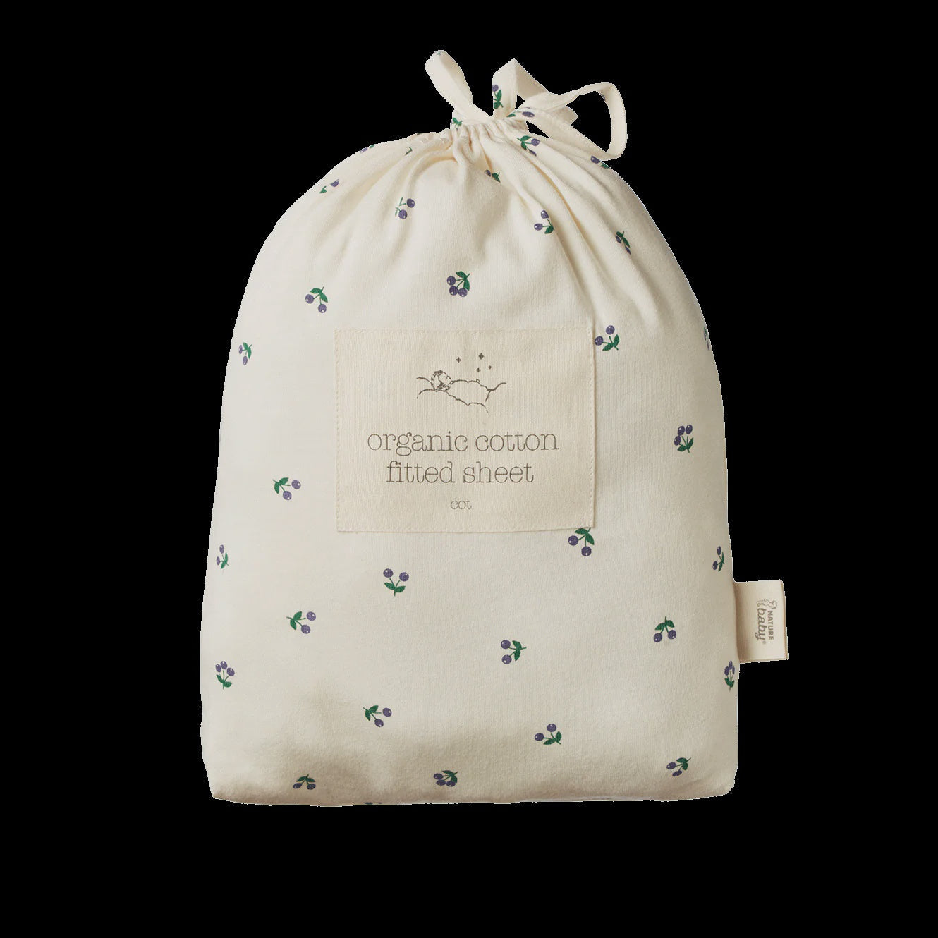 Fitted Sheet Jersey - Winter Berry Print - Cot | Nature Baby