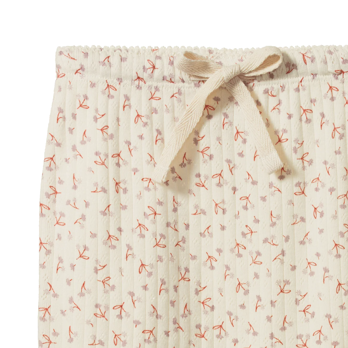 FOOTED ROMPERS POINTELLE - Dandelion Print | Nature Baby