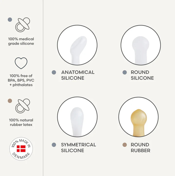 6-Pack Pacifiers - Round Latex - Blooming Love | FRIGG