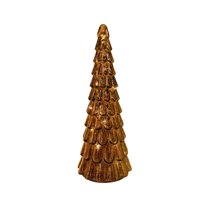 33cm Frost Drop Glass Tree in Brown | Stellar Haus