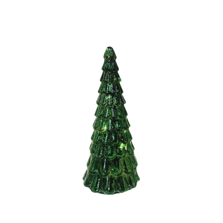 24cm Frost Drop Glass Tree in Dark Green | Stellar Haus