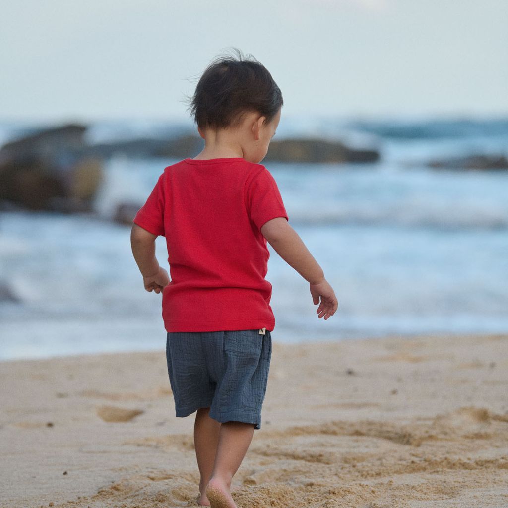 JAMES SHORTS MUSLIN - Vintage Indigo | Nature Baby