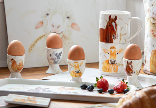 Farmyard Faces 2 4pk Egg Cup |  Ashdene
