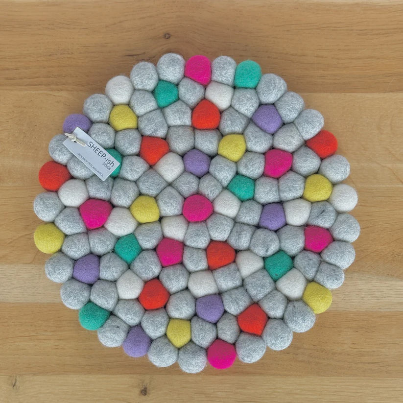 Felt Ball Pot Stand - Bright Multi | SHEEP-ish