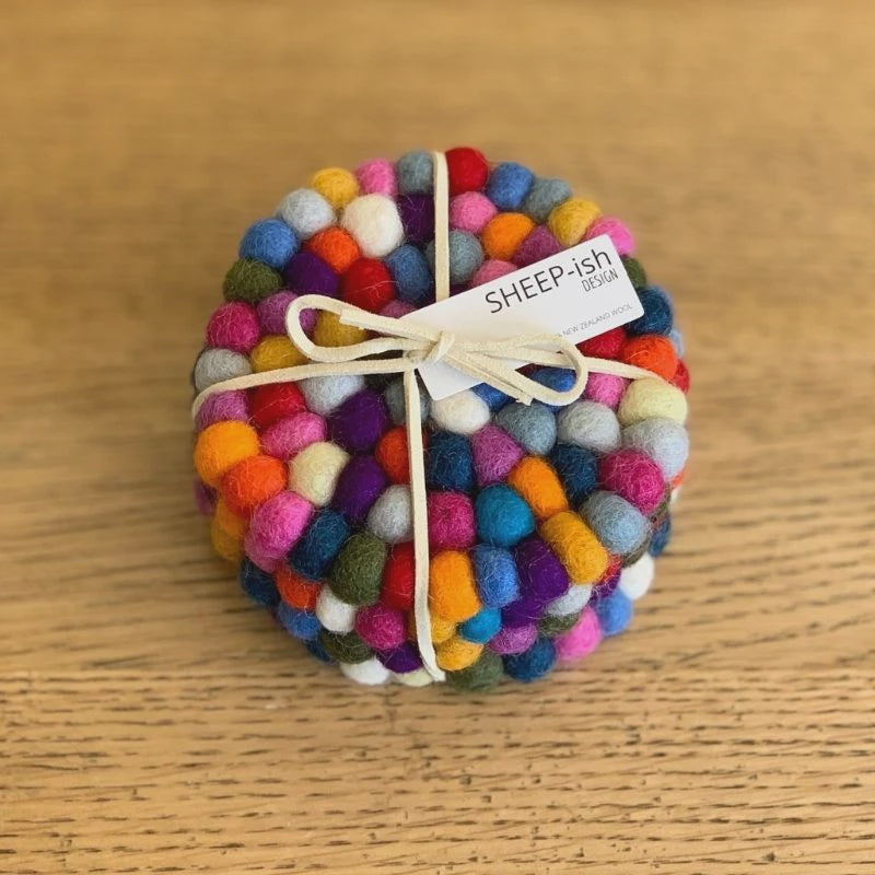 Felt Ball Coasters - Rainbow | SHEEP-ish