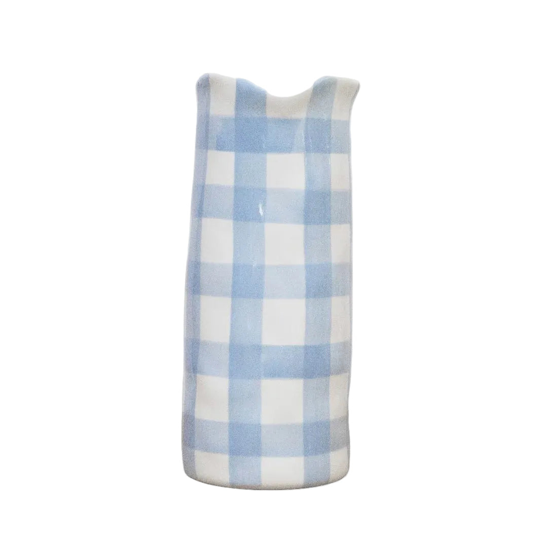 Vase - Medium - Cornflower Blue Gingham | Noss & Co