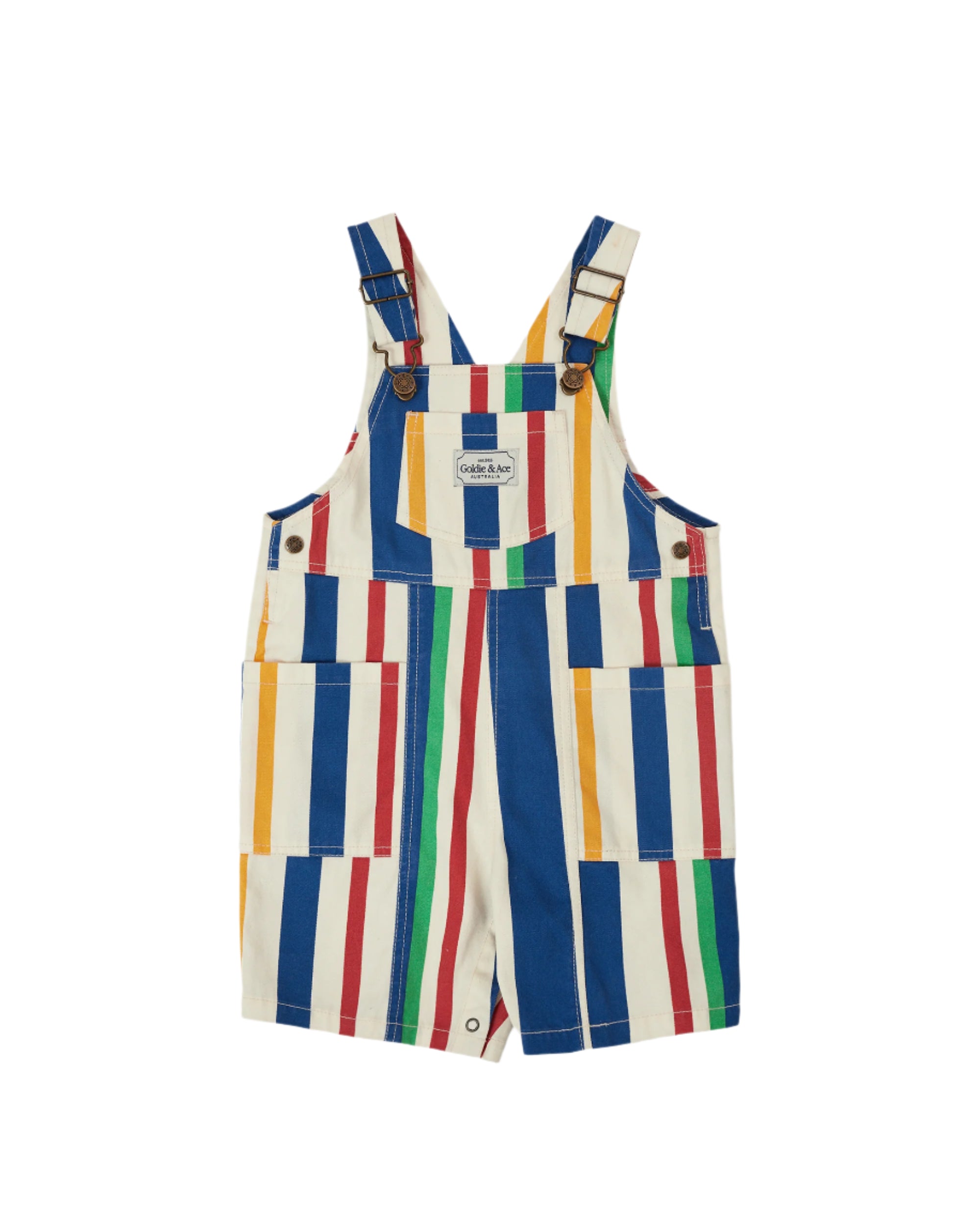 90's Bold Stripe James Denim Pocket Overalls | Goldie and Ace