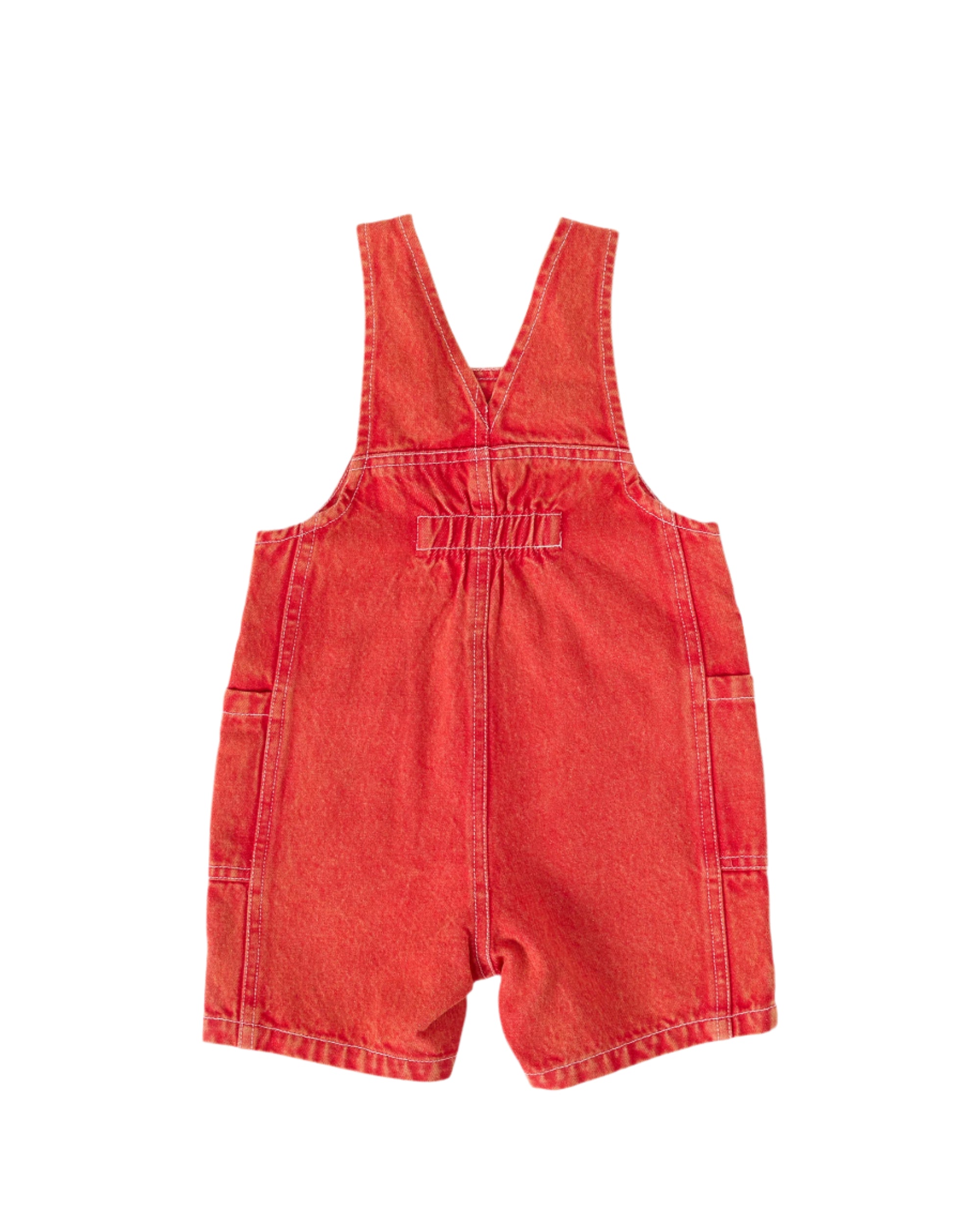 Burton Vintage Washed Denim Pocket Overalls || Apple Red | Goldie and Ace