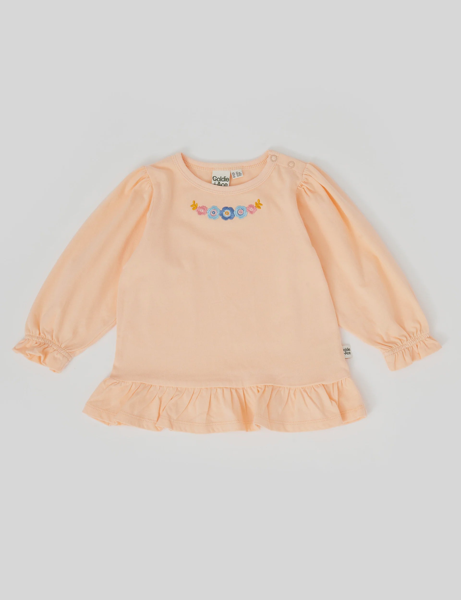 ISLA EMBROIDERED FRILL HEM TOP |  Goldie and Ace