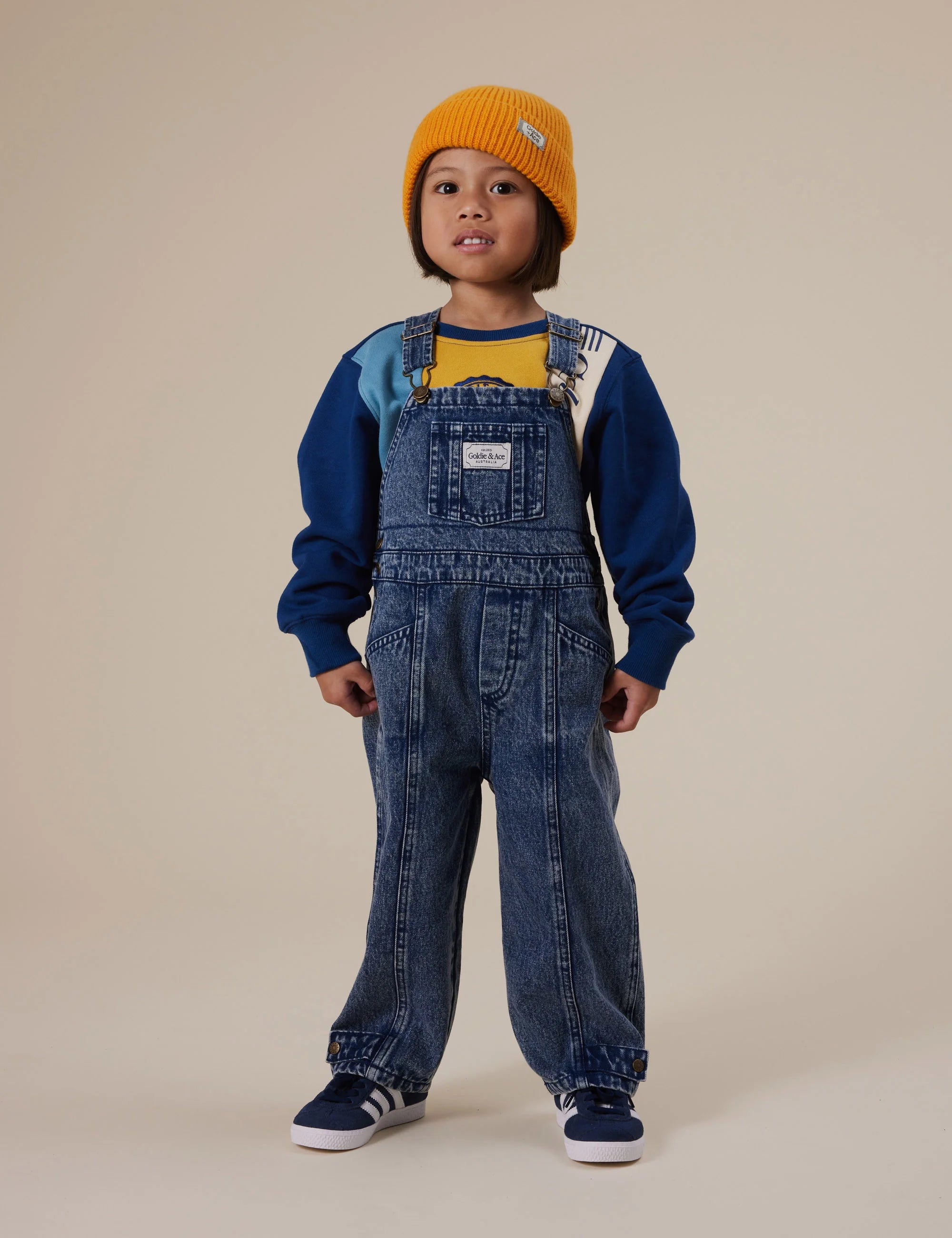 BLAKE VINTAGE WASHED DENIM OVERALLS | Goldie + Ace
