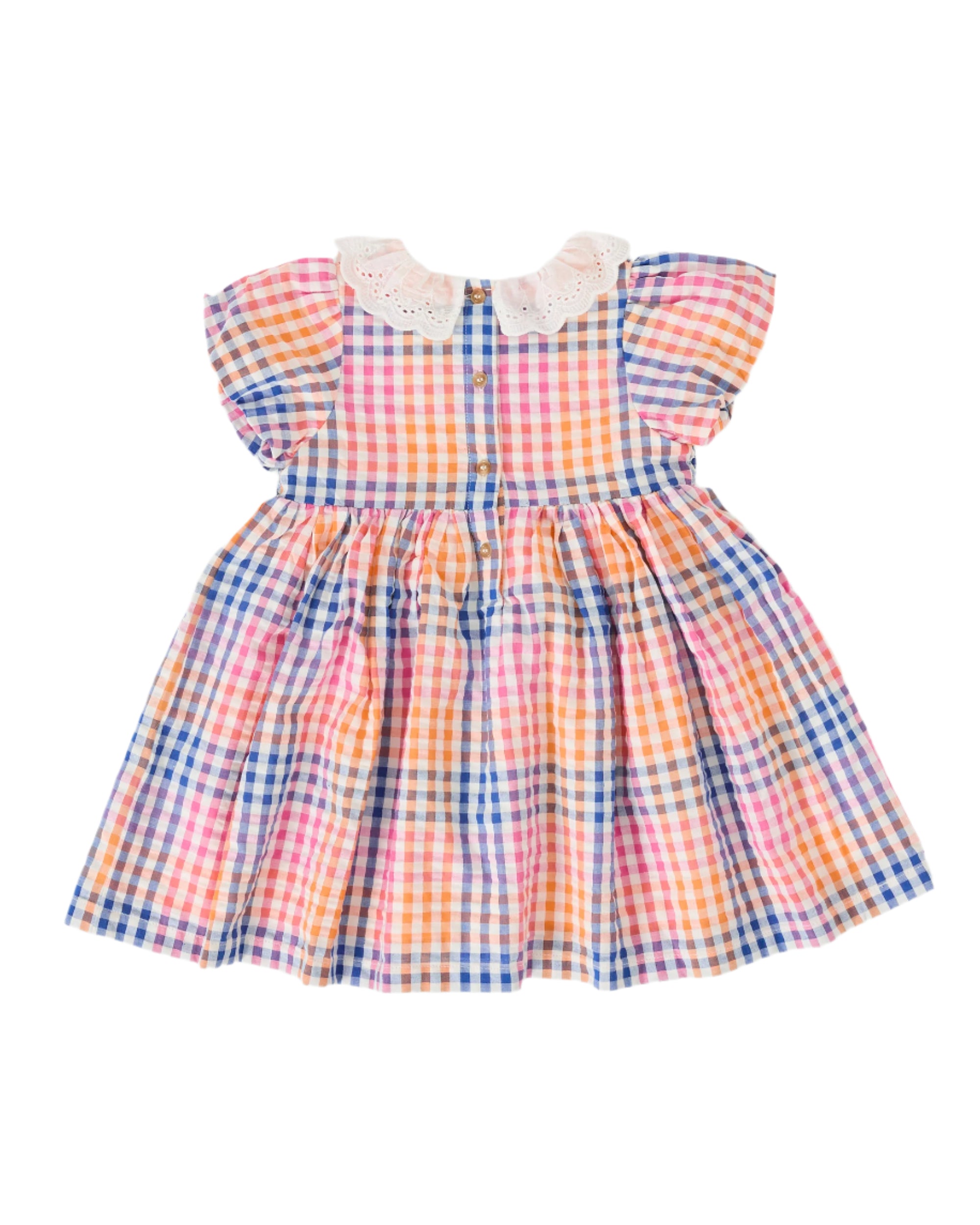 Rainbow Gingham Flo Smocked Dress | Goldie and Ace