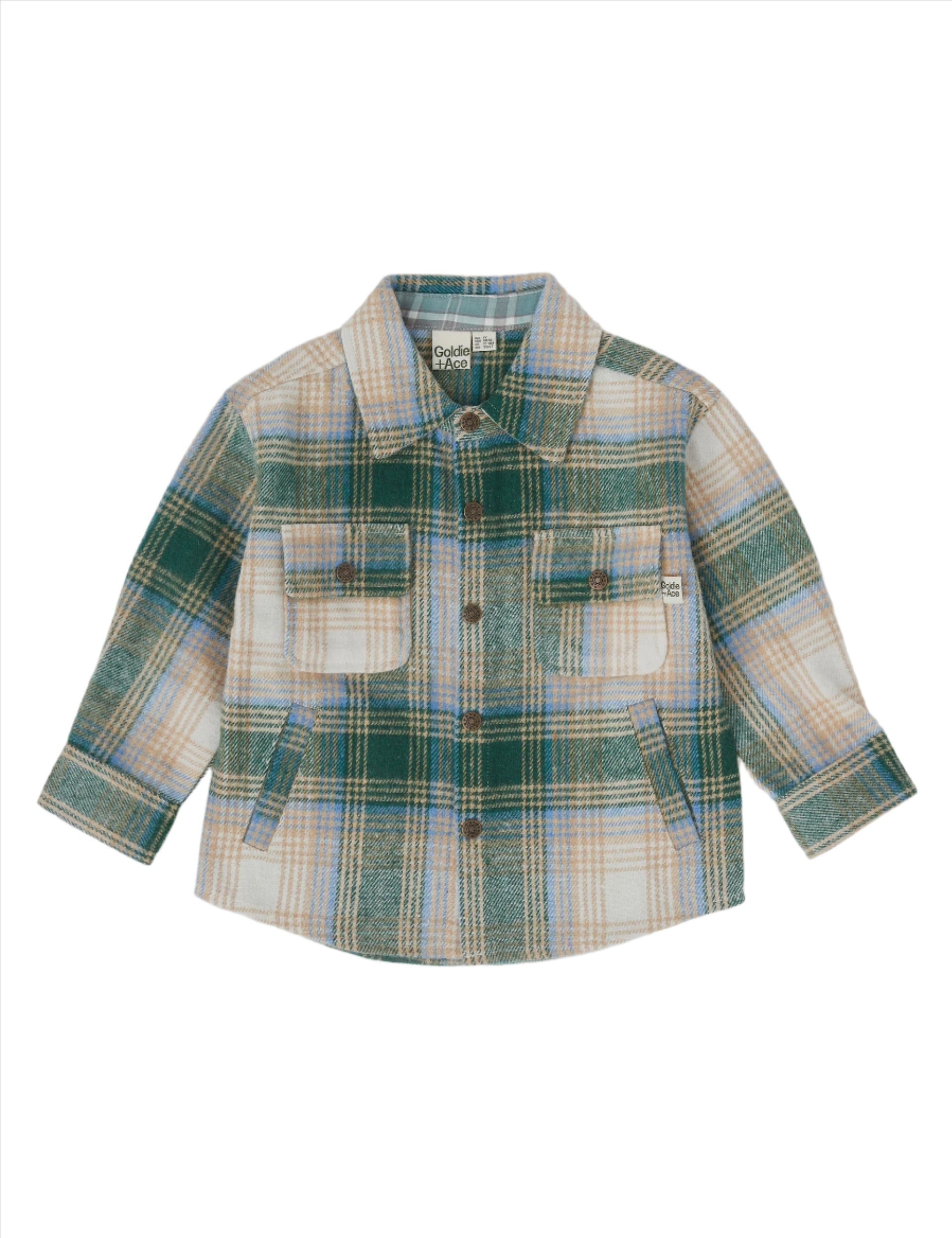 ROWAN CHECK SHIRT ALPINE/OAT | Goldie and Ace