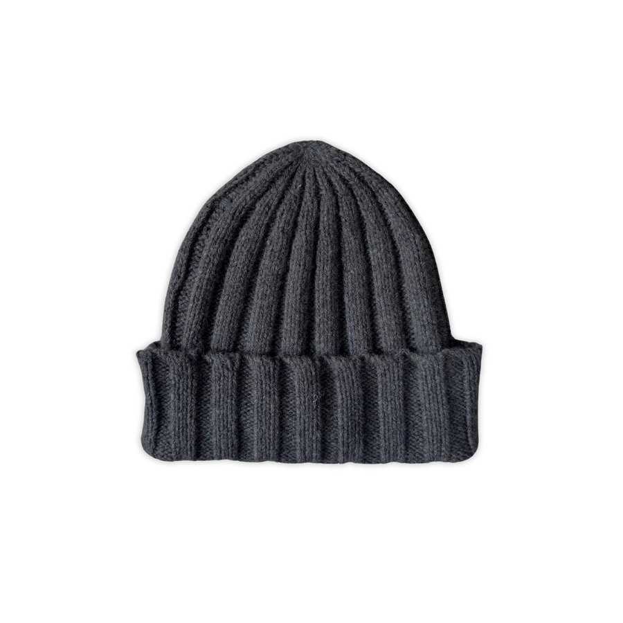 Merino Blend Rib Knit Beanie - Charcoal | Grown