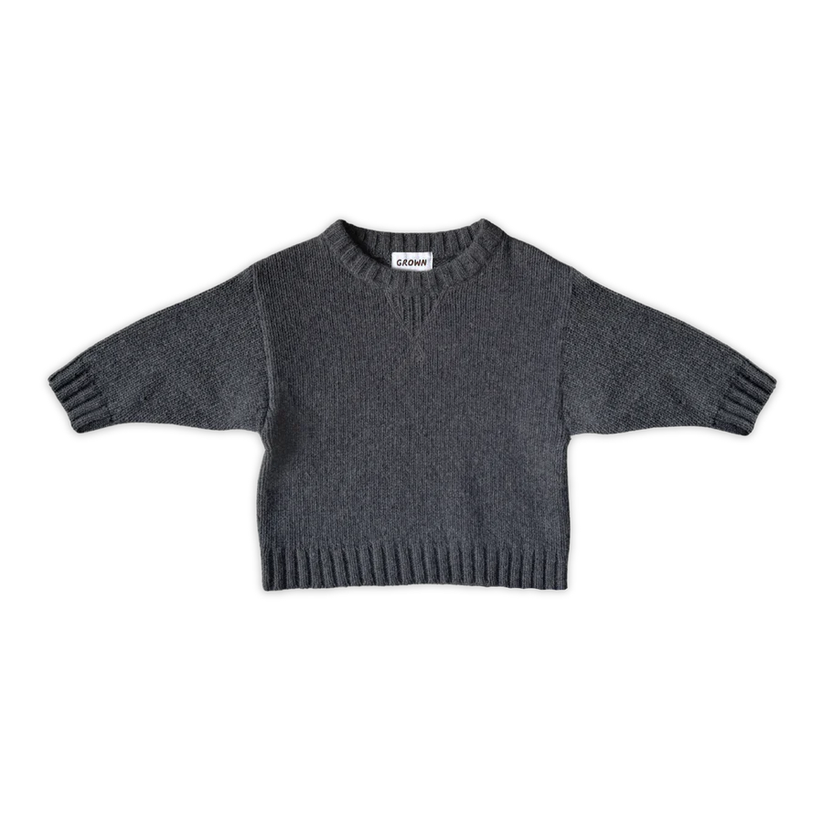 Merino Blend Knit Pullover - Charcoal | Grown