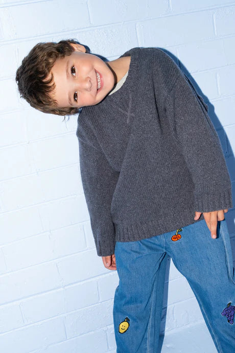 Merino Blend Knit Pullover - Charcoal | Grown