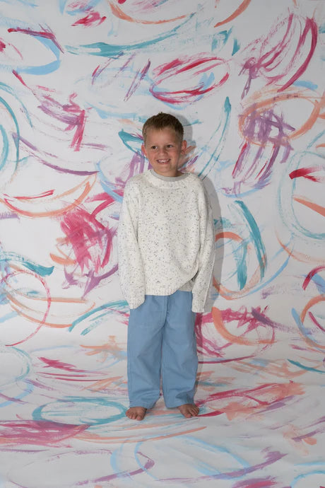 Organic Funfetti Knit Pull Over - Surf | Grown