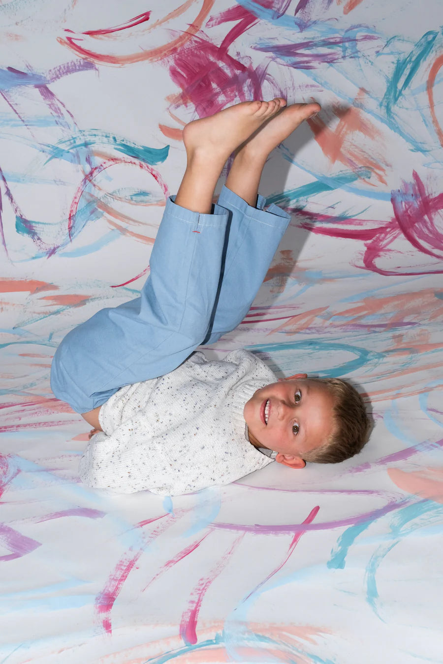 Organic Funfetti Knit Pull Over - Surf | Grown