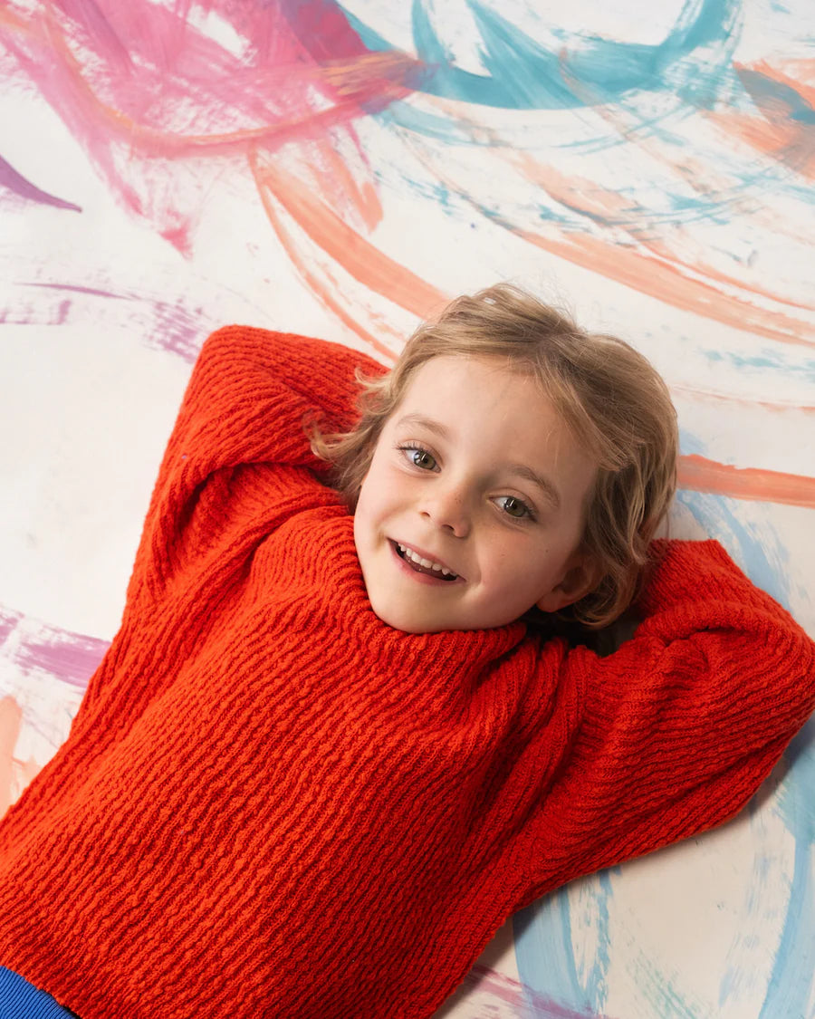 Organic Textured Boucle Knit Pull Over - Sauce | Grown