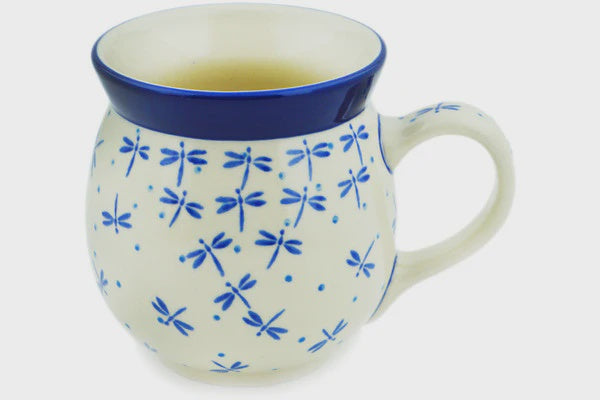 Mug - Small Rounded - Dragonflies | Polish Ceramics