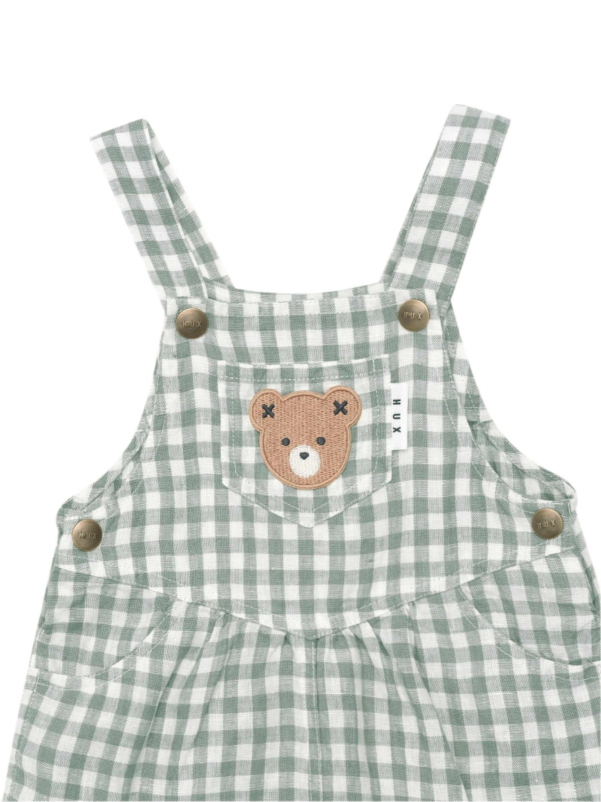 HUXBEAR CHECK SHORT OVERALL | Huxbaby