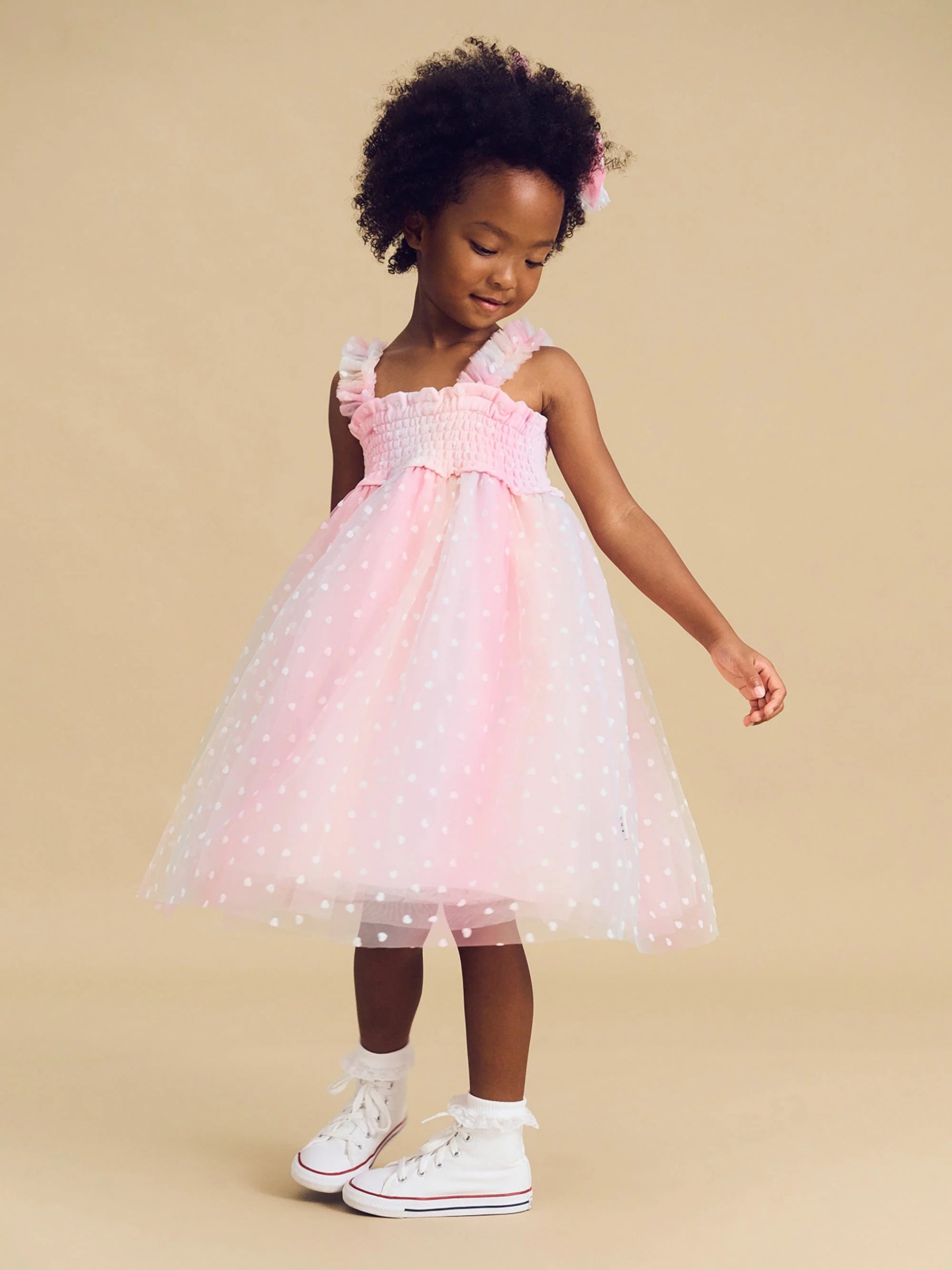 SWEETHEART SHIRRED TULLE DRESS | Huxbaby