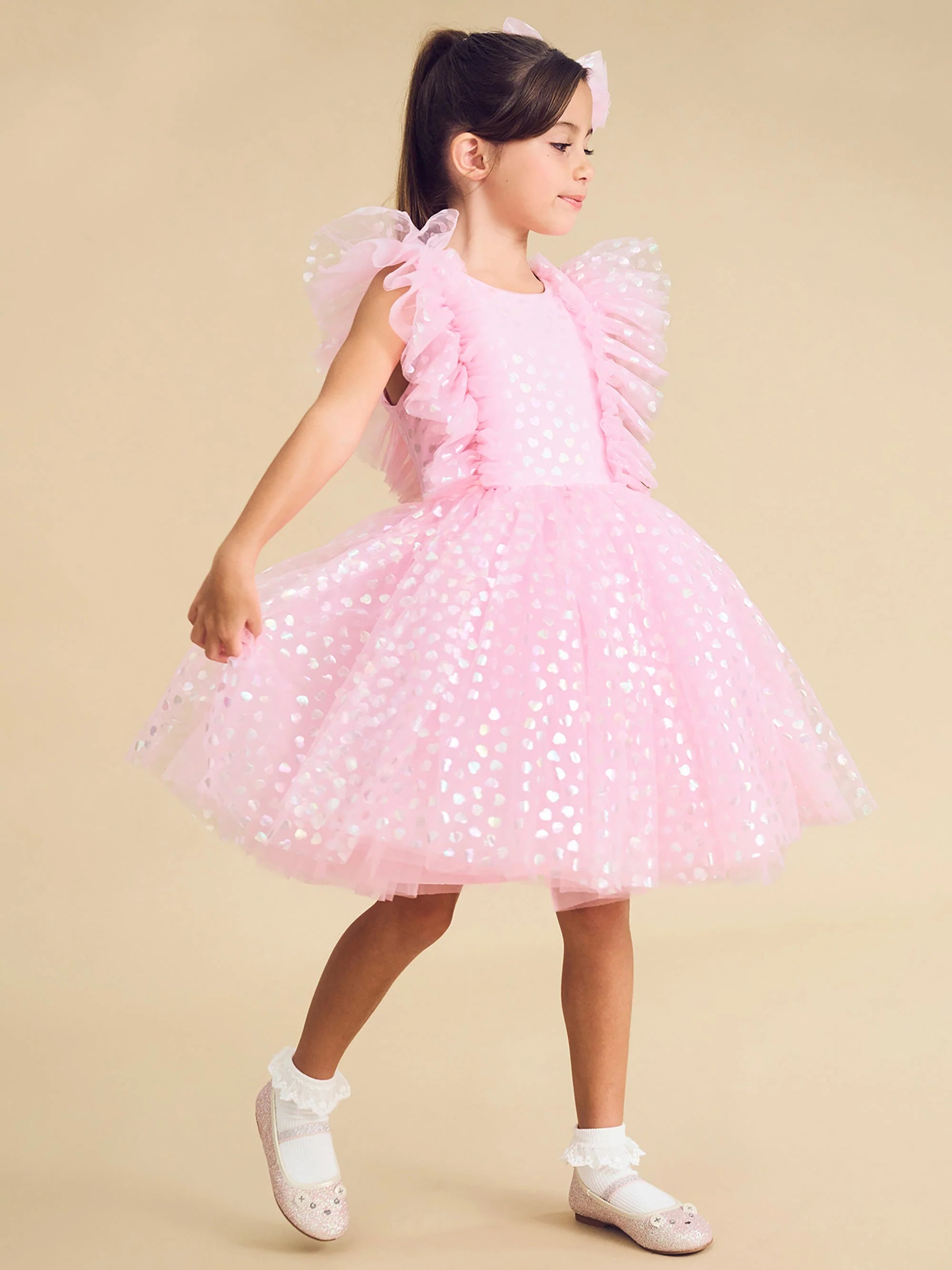 PRINCESS GLITTER HEARTS DRESS | Huxbaby