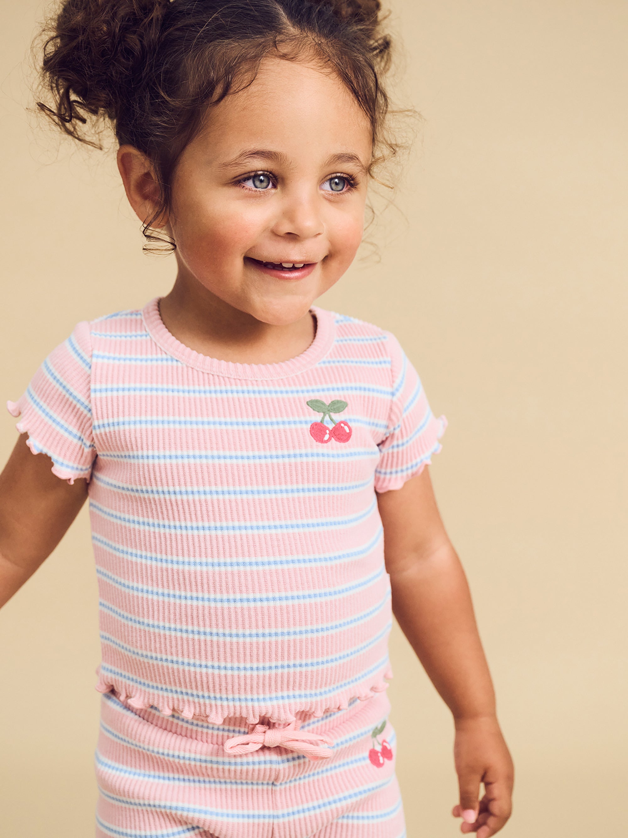 CANDY STRIPE RIB TEE | Huxbaby