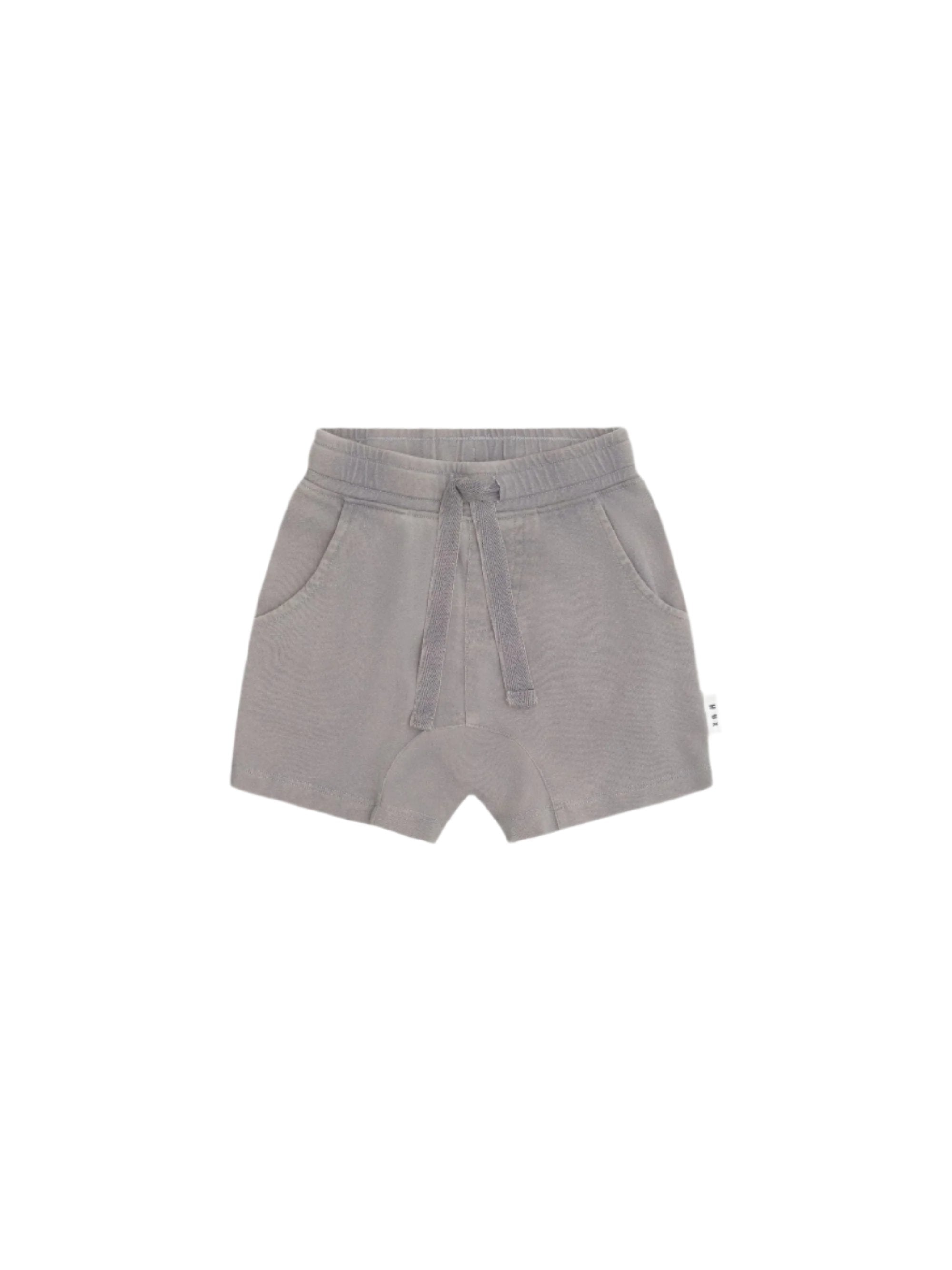 VINTAGE GREY SLOUCH SHORT | Huxbaby