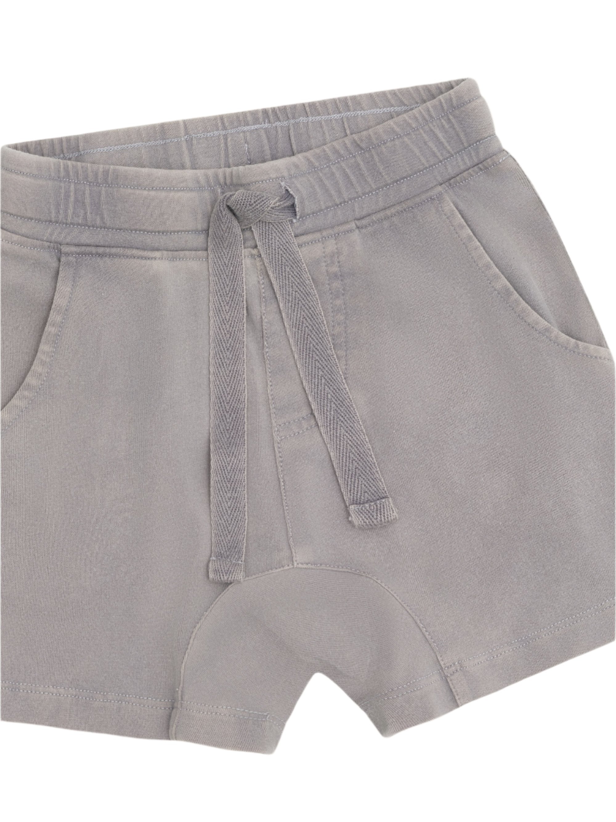 VINTAGE GREY SLOUCH SHORT | Huxbaby